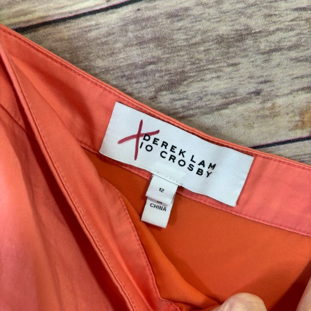 Derek Lam 10 Crosby Kami Bubble Mini Skirt Size 12 Bright Coral